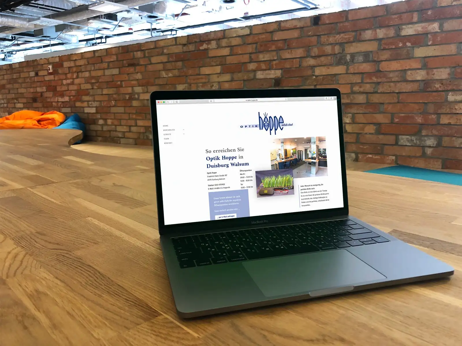 Referenz - WordPress Website für Optiker – Optik Hoppe