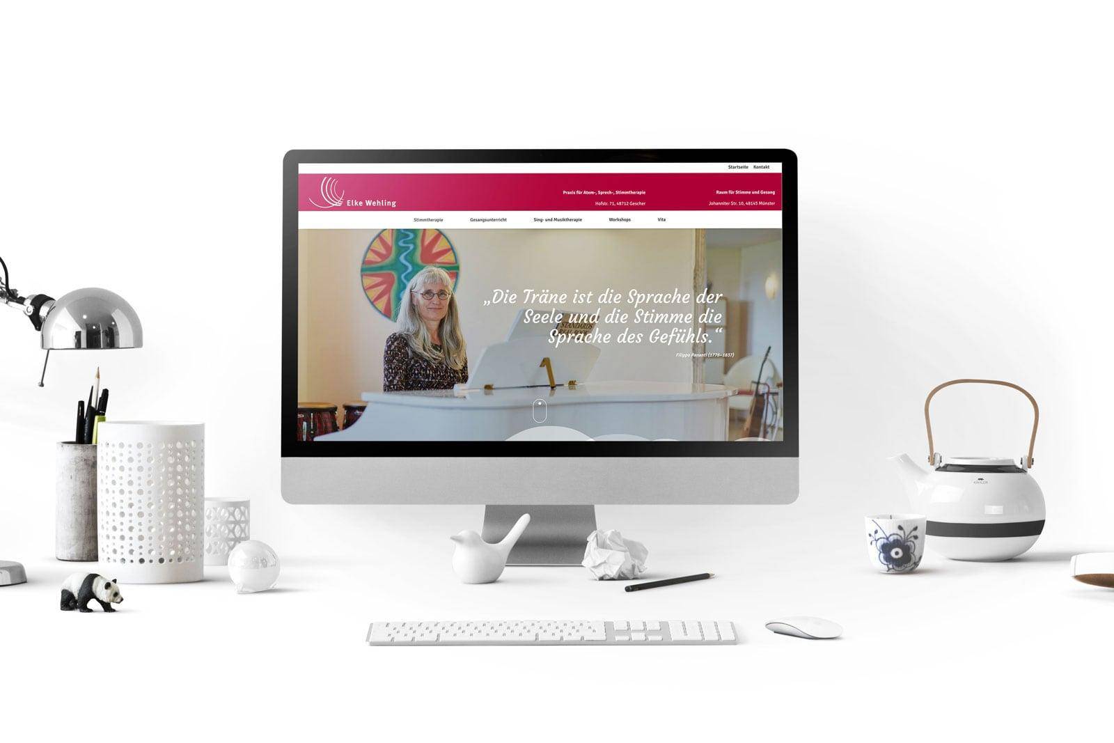 Referenz - Website Stimme Wehling - WordPress Website für Therapeutin – Blog-Relaunch – GravitationDesign